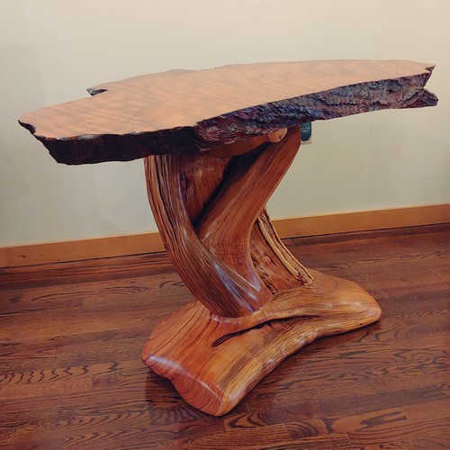 JW-181 Redwood Burl and Juniper Table $4250 at Hunter Wolff Gallery